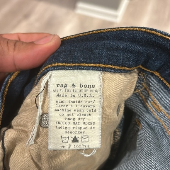 Rag & bone jeans size 27 high rise skinny - Picture 5 of 9